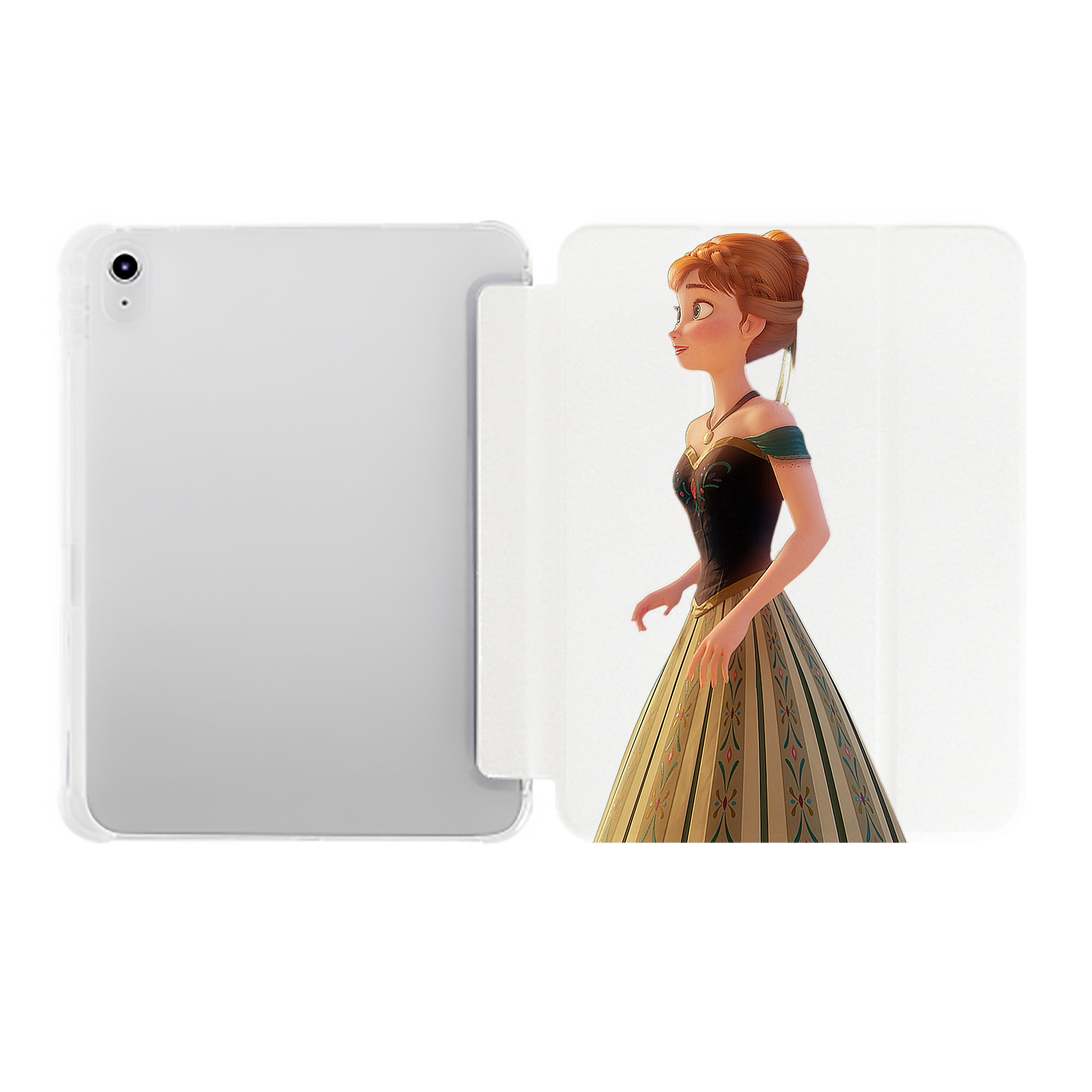 （画像用） アナと雪の女王 アンナ エルサ Frozen Anna Elsa IPad ケース ペン収納付き 三つ折りスタンド PUレザー×シリコン 対応機種9.5/10.5/10.9インチ